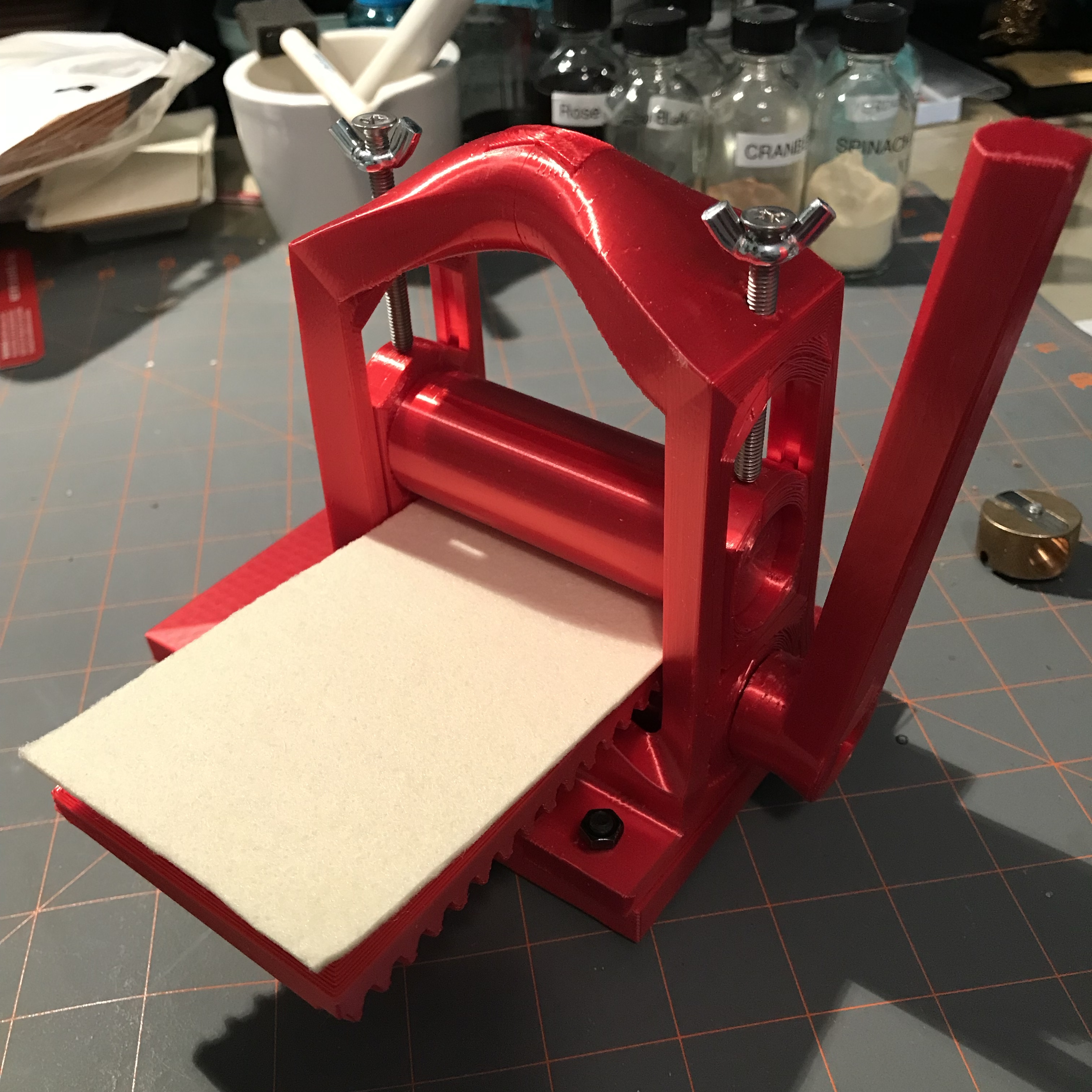 3D printed printing press from Open Press Project