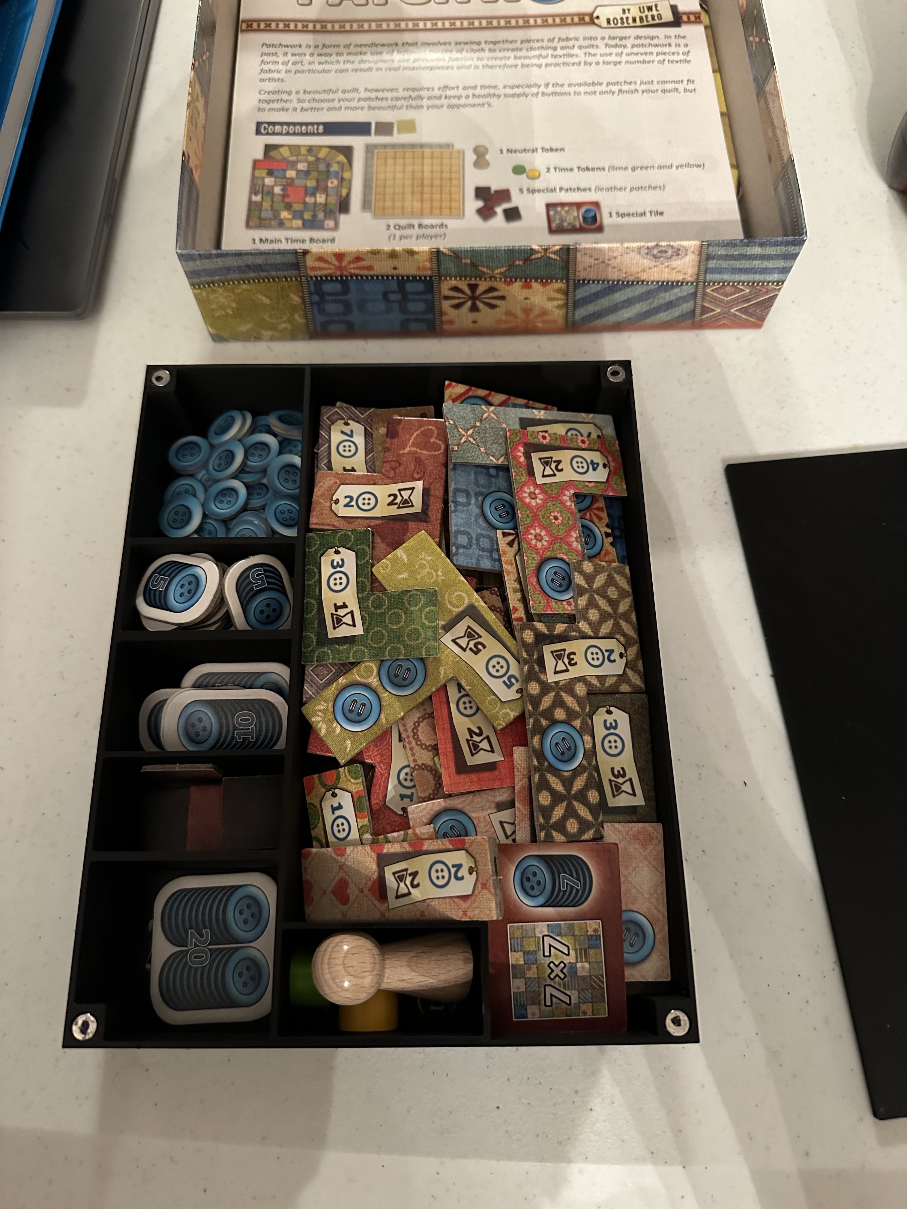 3D printed box for Patchwork board game